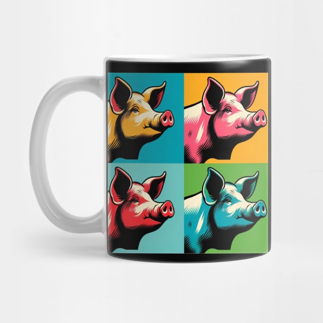 Porcine Pop Palette: Vibrant Artistic Pig Portrait by PawPopArt